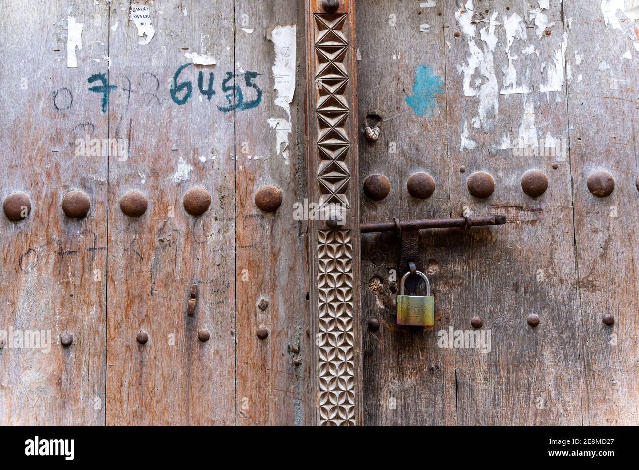 Old traditional doors. Stone Town, Zanzibar, Tanzania Stock Photo Alamy