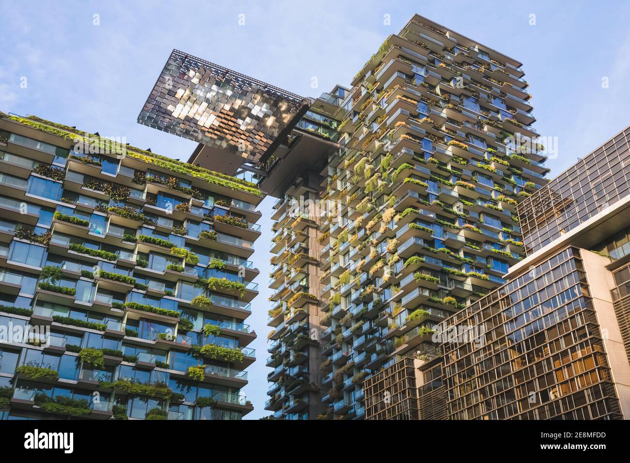 Sydney, Australia - January 12 2018: One Central Park is a green, eco friendly mixed-use dual high-rise building located in the Sydney suburb Chippend Stock Photo