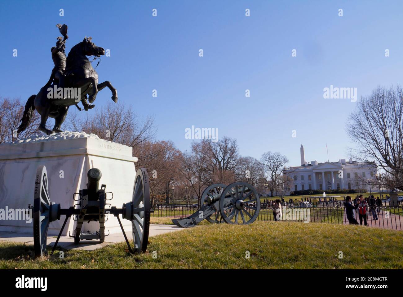 Andrew Jackson Statue Cannons President's Park Lafayette Square White
