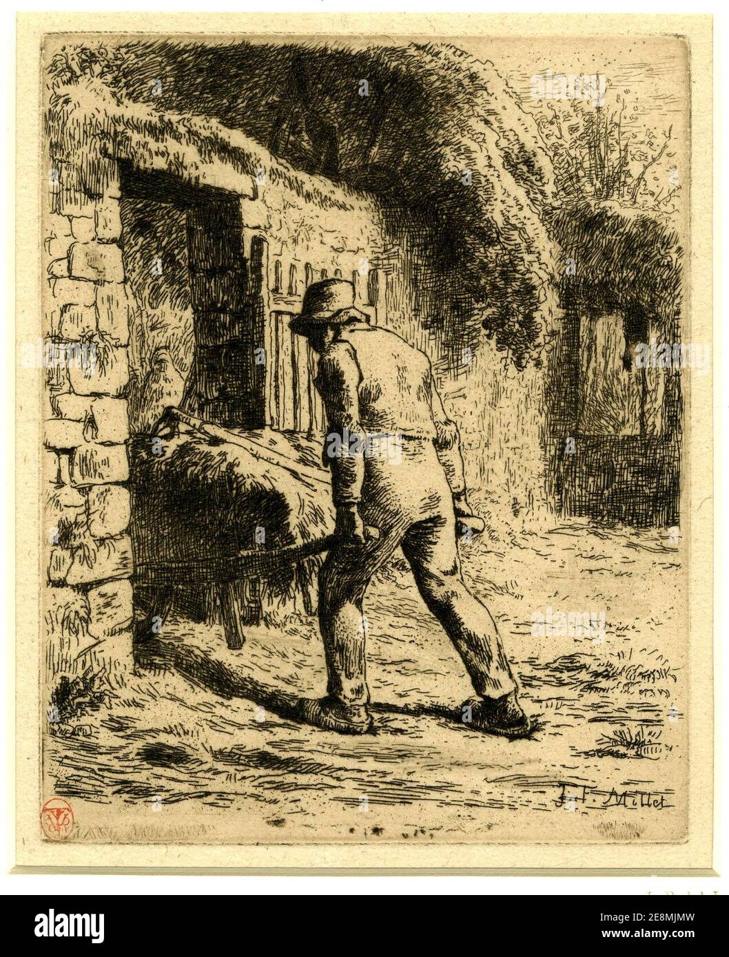 Millet - Le Paysan rentrant du Fumier, 1876,1111.549. Stock Photo