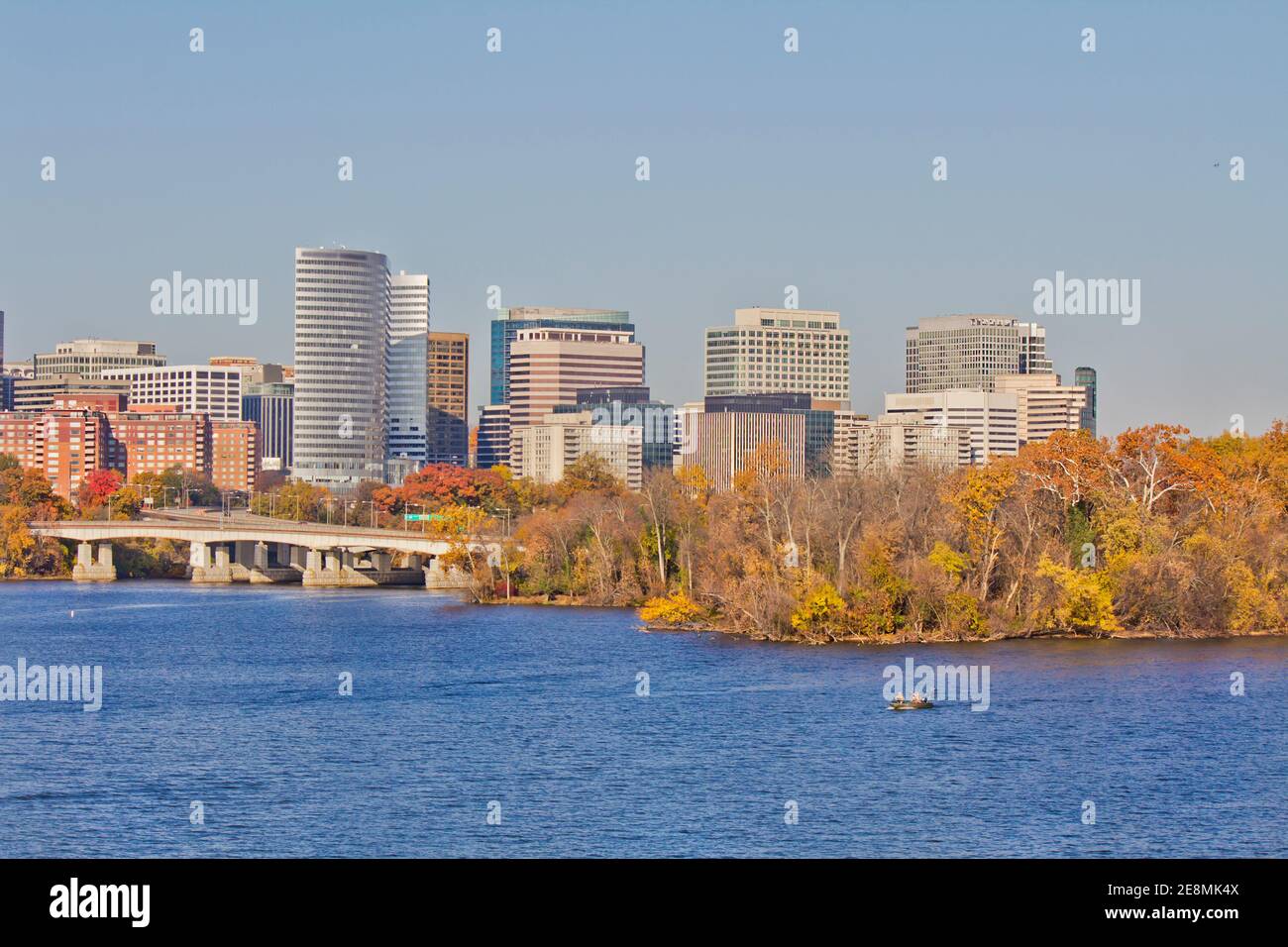 Rosslyn Virginia skyline viewed from Memorial Bridge, Washington, DC