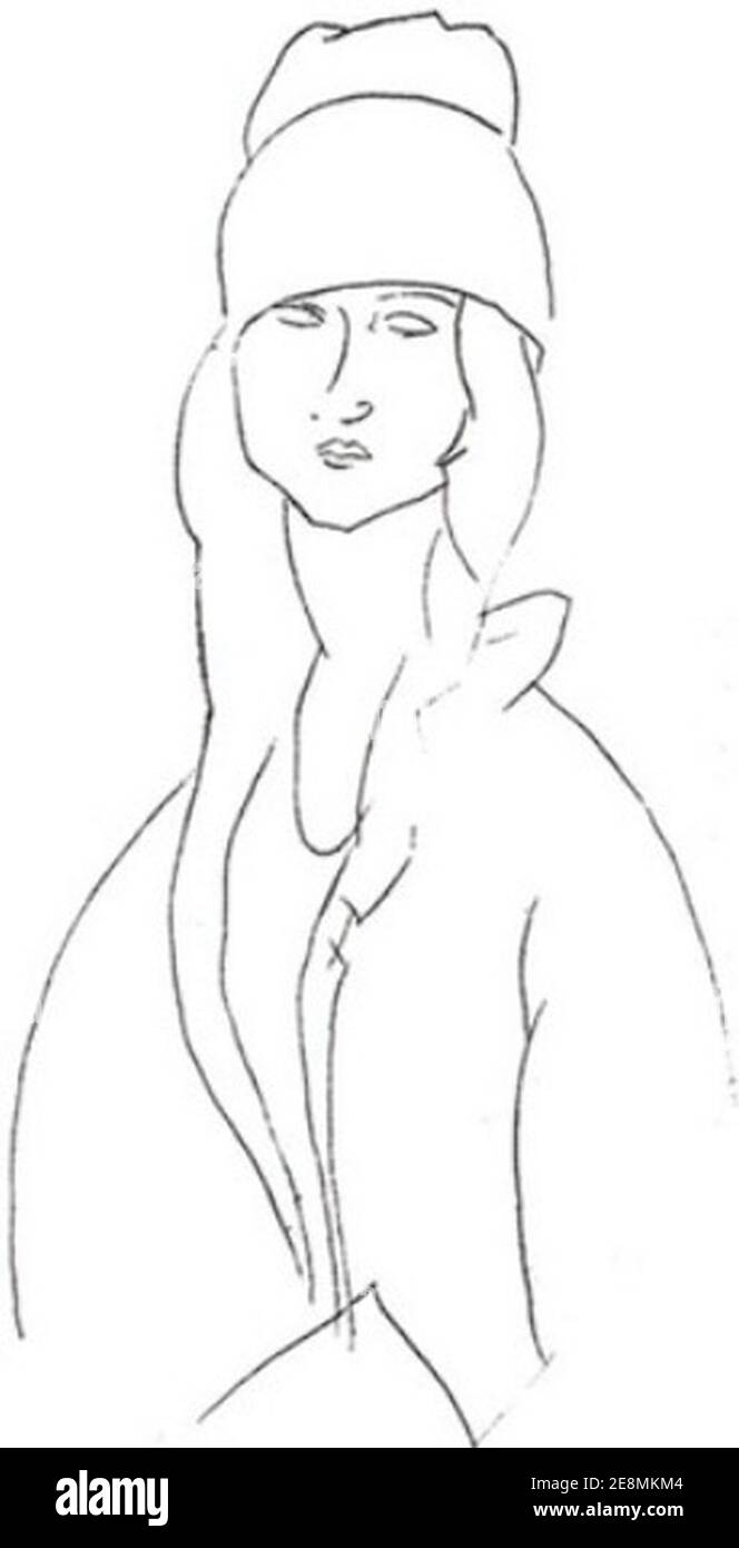 Modigliani, Drawing of Jeanne Hebuterne Stock Photo - Alamy