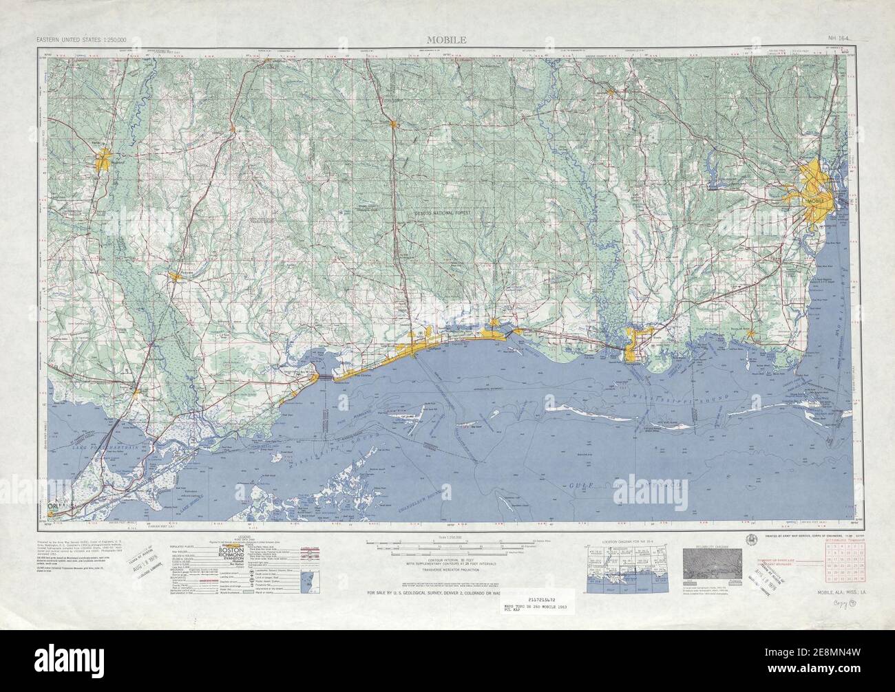 Vintage map of the gulf coast hi-res stock photography and images - Alamy