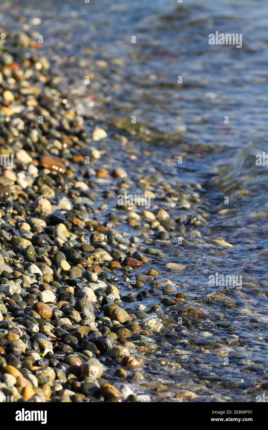 Rocky beach, Washington State, USA Stock Photo