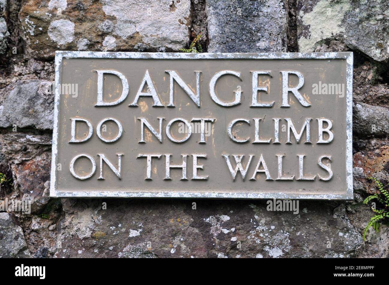 Danger Do Not Climb On The Walls Stock Photo Alamy