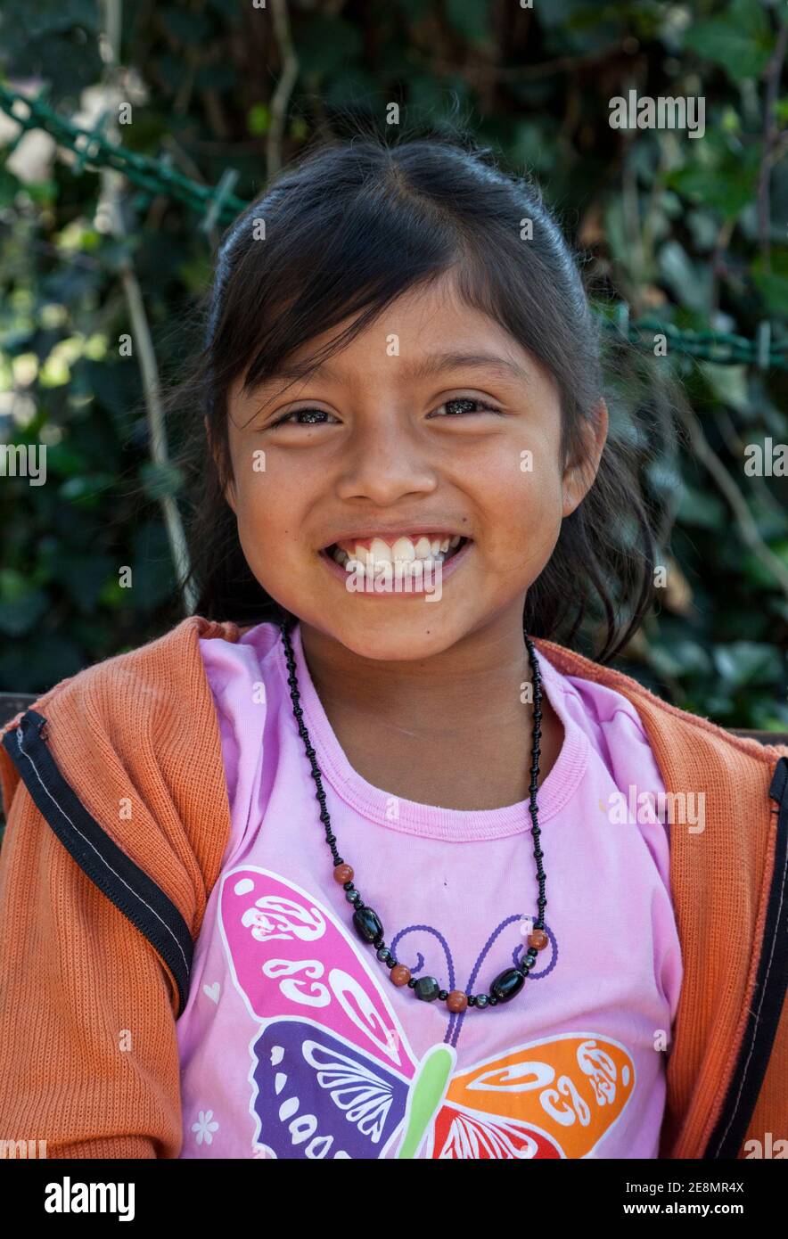 Antigua, Guatemala. Seven-year-old Guatemalan Girl of the Kaqchikel