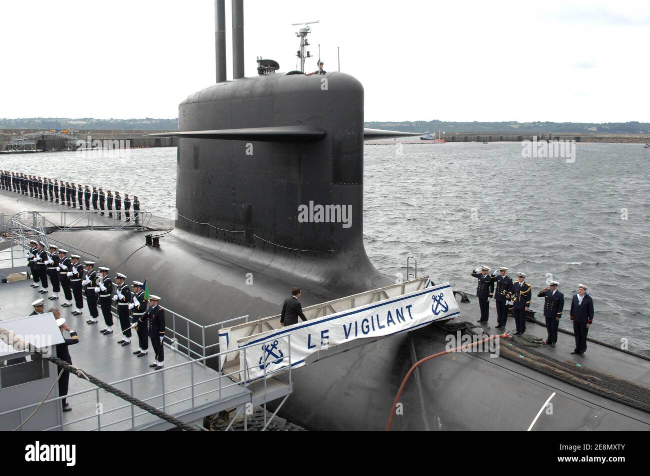 The 'Vigilant' nuclear submarine, at l'Ile Longue military base, in  northwestern region of Brittany, France, on July 13, 2007. Photo by  Witt/Pool/ABACAPRESS.COM Stock Photo - Alamy