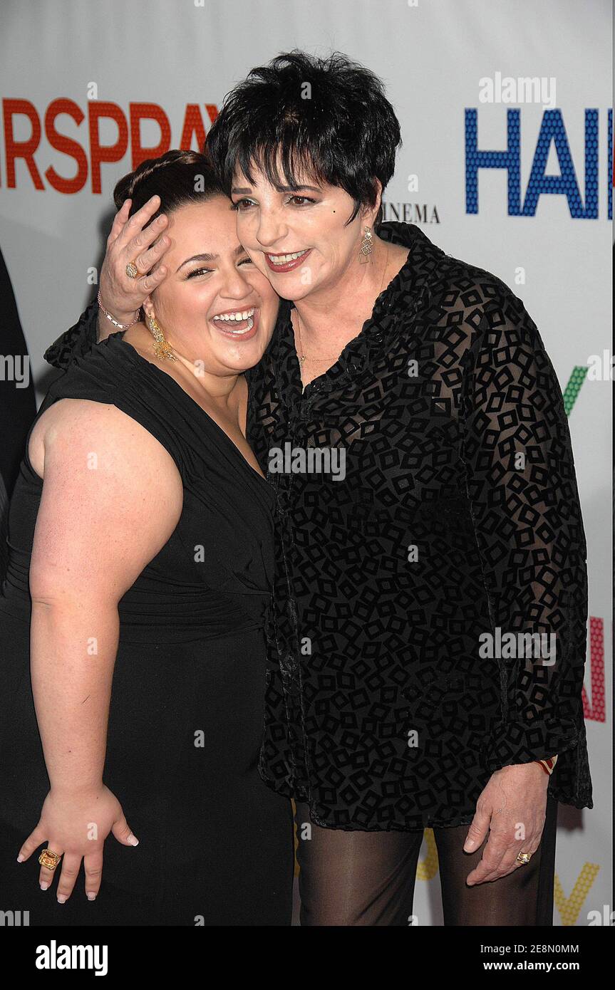Nikki Blonsky (L) and Liza Minnelli attend the New York Premiere of Hairspray, held at the Ziegfeld Theater in New York City, NY, USA on July 16, 2007. Photo by David Miller/ABACAPRESS.COM Stock Photo