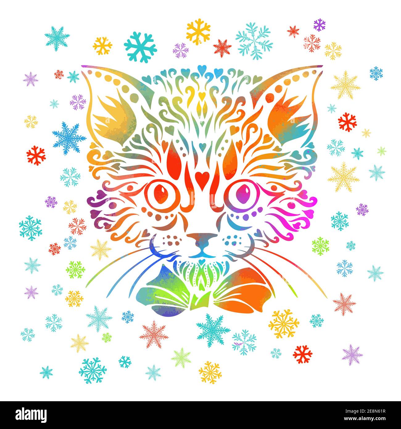 Cat on white background Stock Vector Image & Art - Alamy