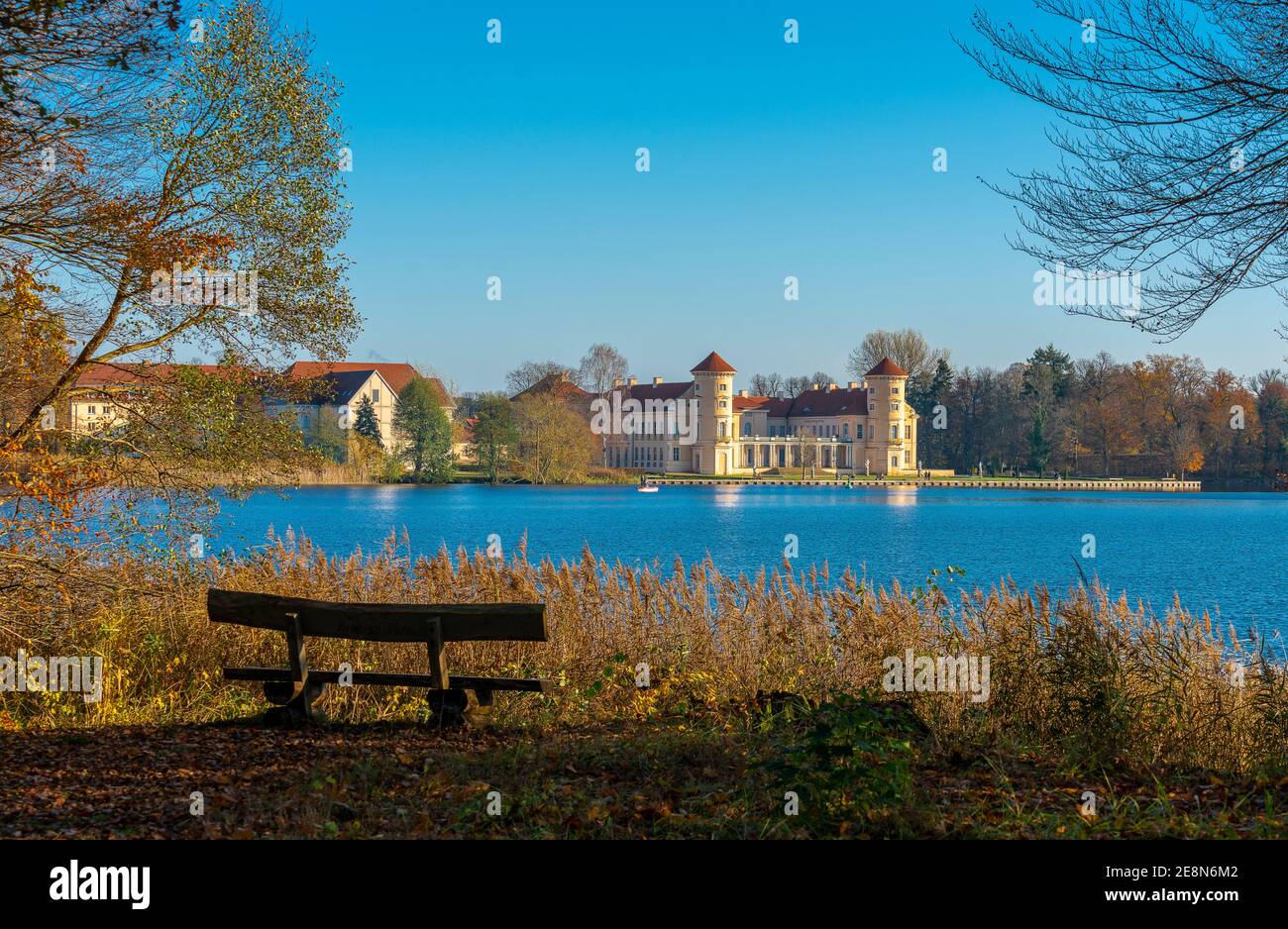 View Over The Grienericksee To Rheinsberg Castle Stock Photo - Alamy