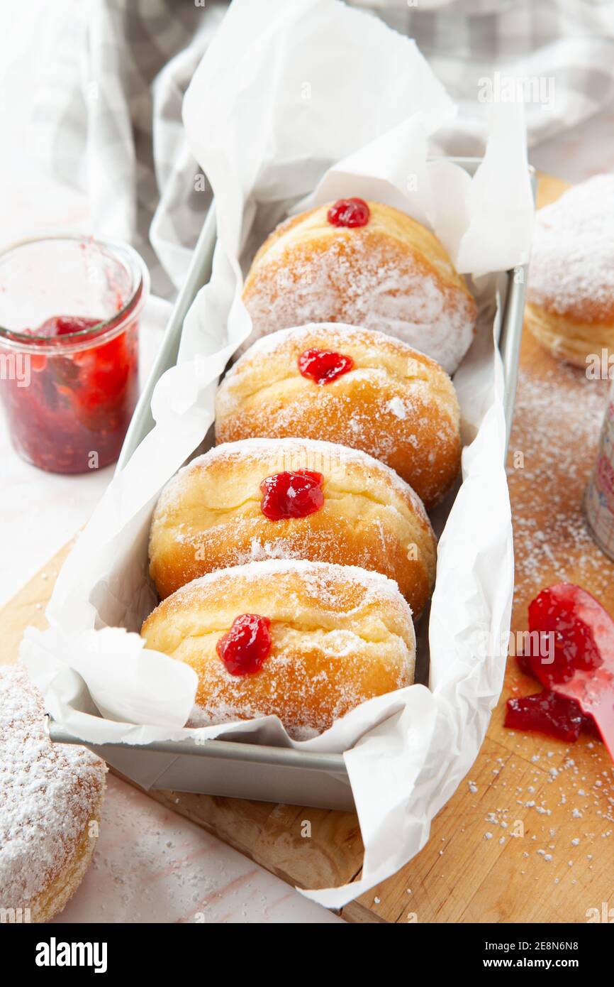 Jam Filled Donuts Stock Photo
