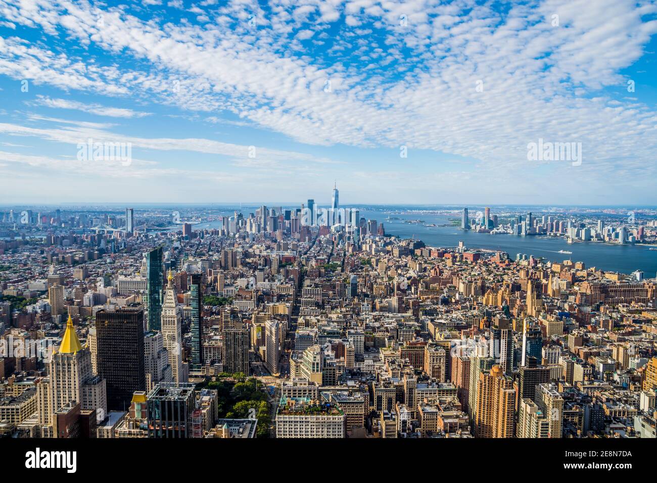 Aerial view of spectacular New York City Stock Photo Alamy