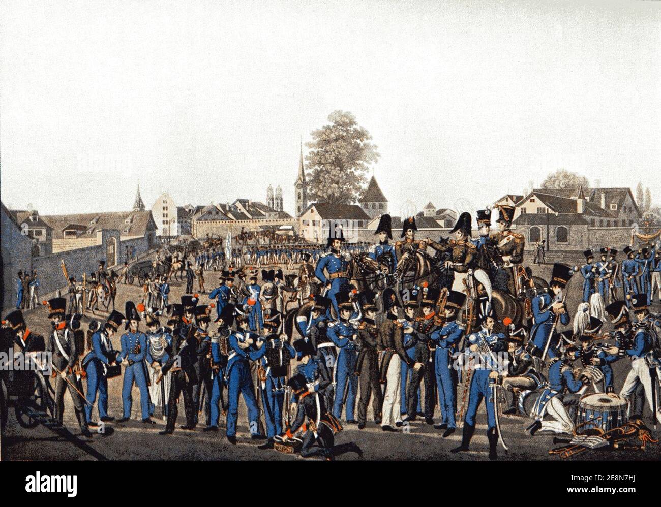 Militaer Kanton Zuerich 1820. Stock Photo
