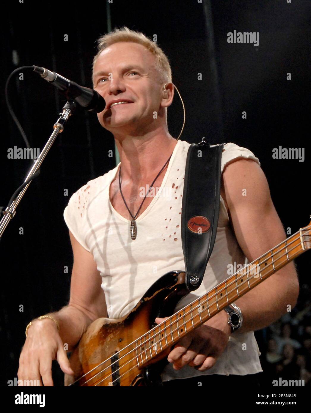 Singer Sting of The Police performs live on stage at Madison Square ...