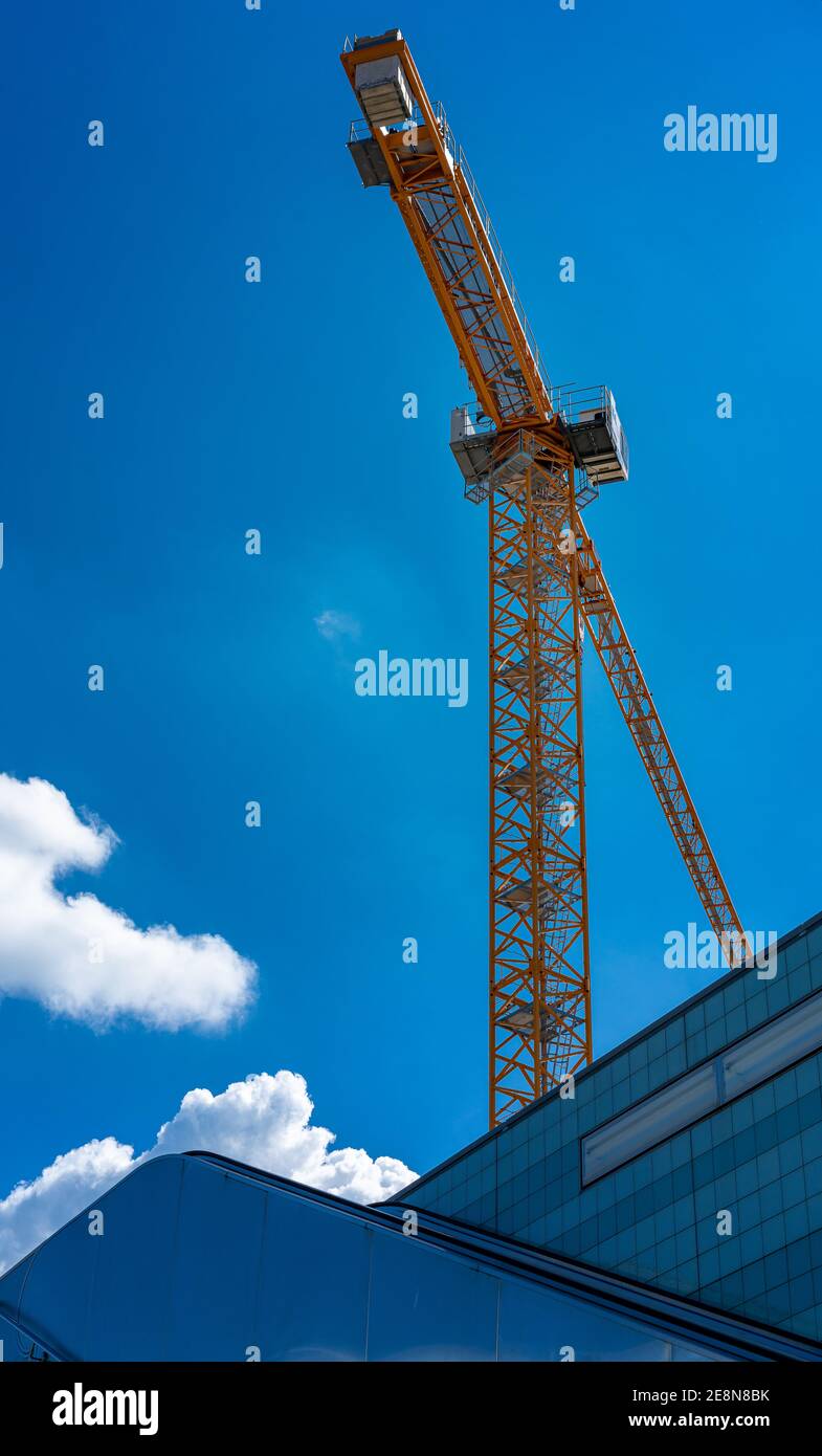 Crane Against A Blue Sky Stock Photo - Alamy