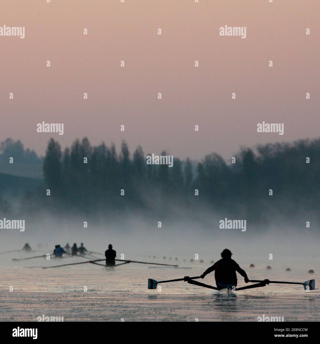 Illustration of members of the french rowing in Cazaubon, France in 2006. Photo by Igor Meijer