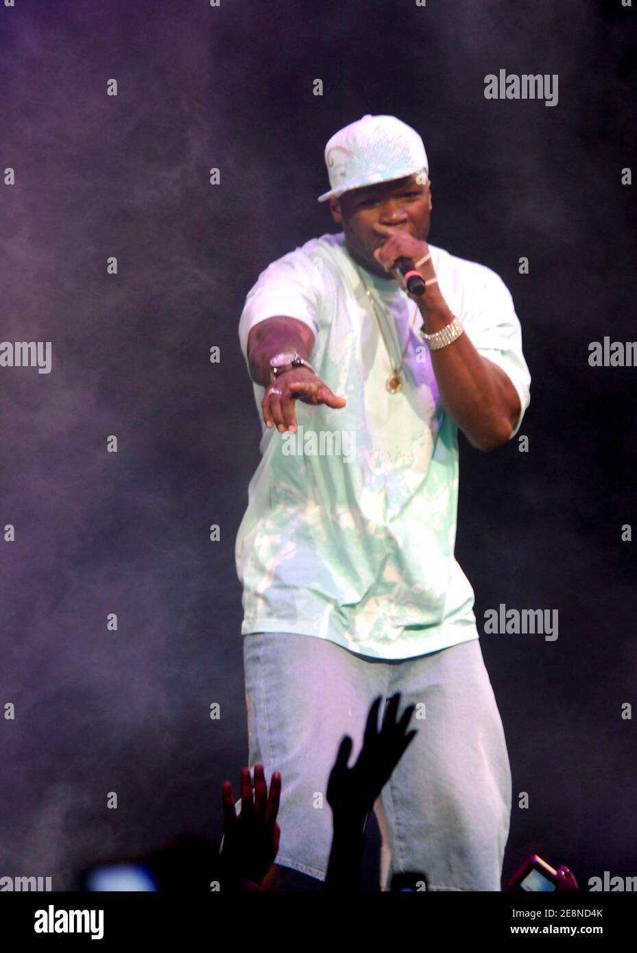 Rapper 50 Cent performs as part of the Screamfest 2007 tour stop at Madison Square Garden in New York City, NY, USA on August 22, 2007. Photo by Donna Ward/ABACAPRESS.COM Stock Photo