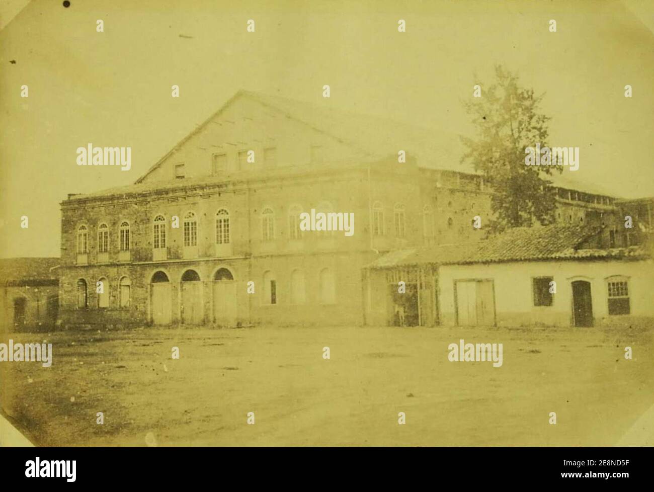 Militão Augusto de Azevedo - Teatro São José, Praça João Mendes, c. 1860. Stock Photo