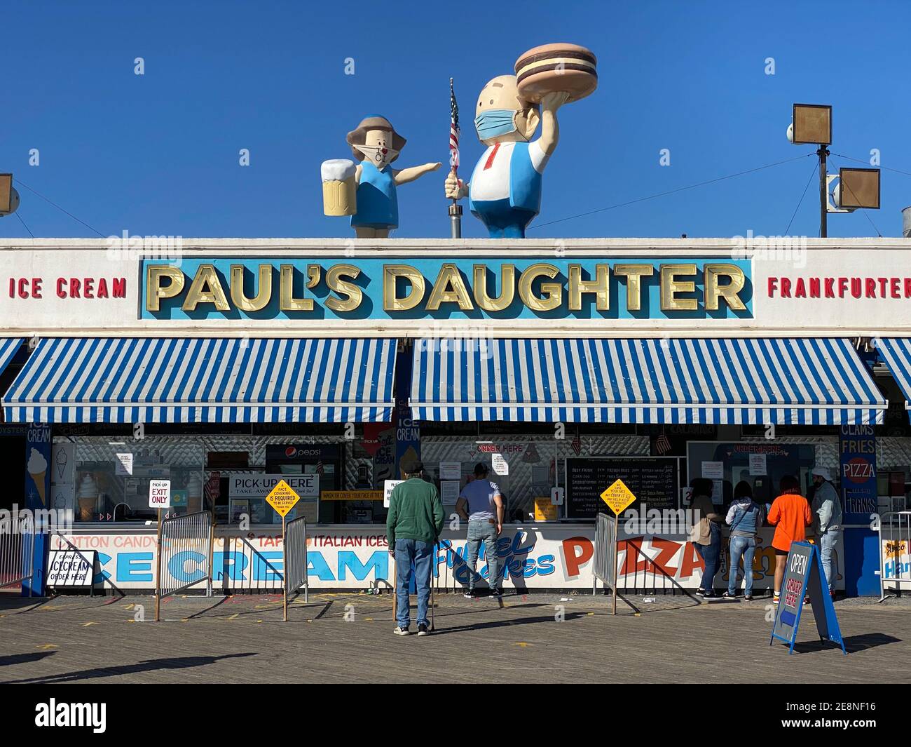 New York City October 17, 2020 Paul's Daughter Restaurant on the Coney Island Boardwalk with