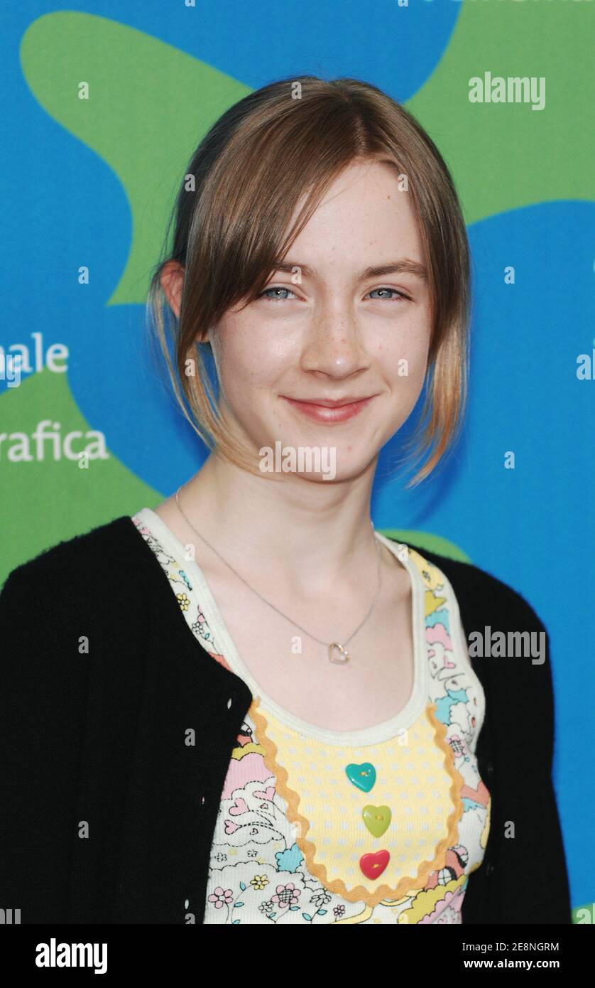 Irish actress Saoirse Ronan poses for pictures during the photocall for