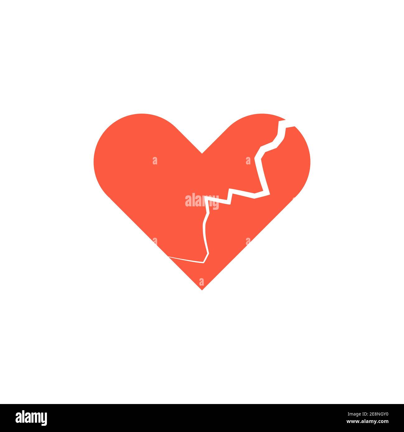 broken heart icon, heart with crack symbol. Stock Vector illustration ...
