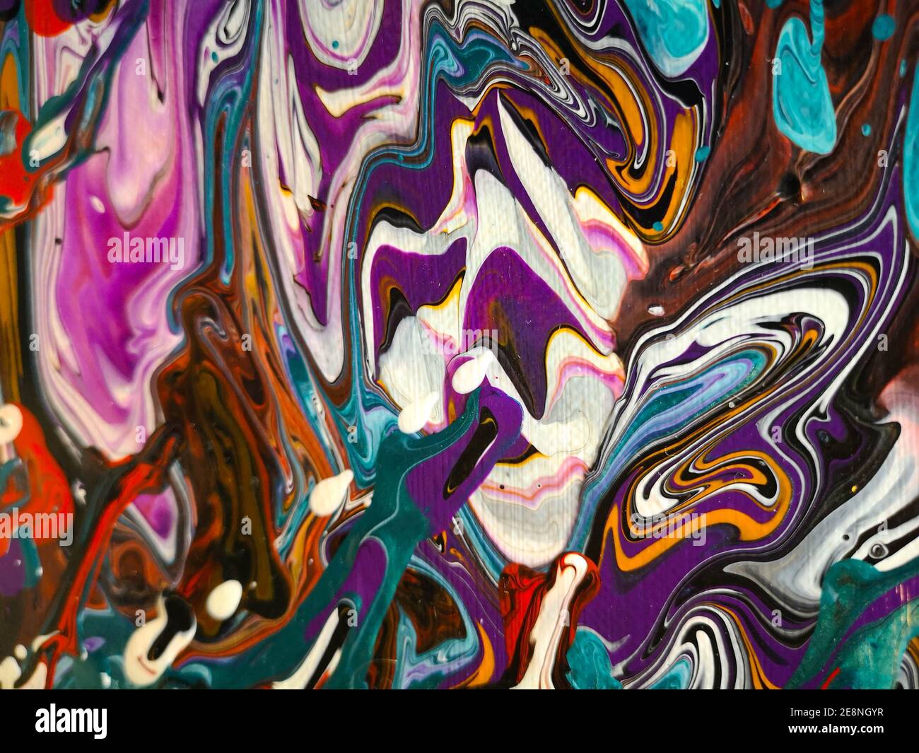 colorful abstract, epoxy resin paint Stock Photo
