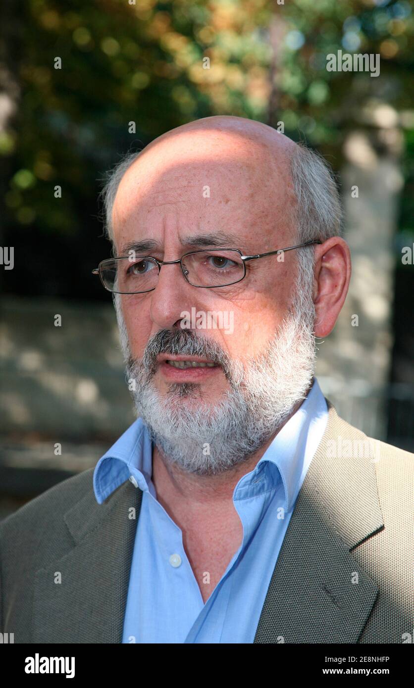 EXCLUSIVE. French Director Bertrand Blier poses for our photographer after the taping of French TV program 'Vivement Dimanche' held at Studio Gabriel in Paris, France on August 29, 2007. Photo by Denis Guignebourg/ABACAPRESS.COM Stock Photo