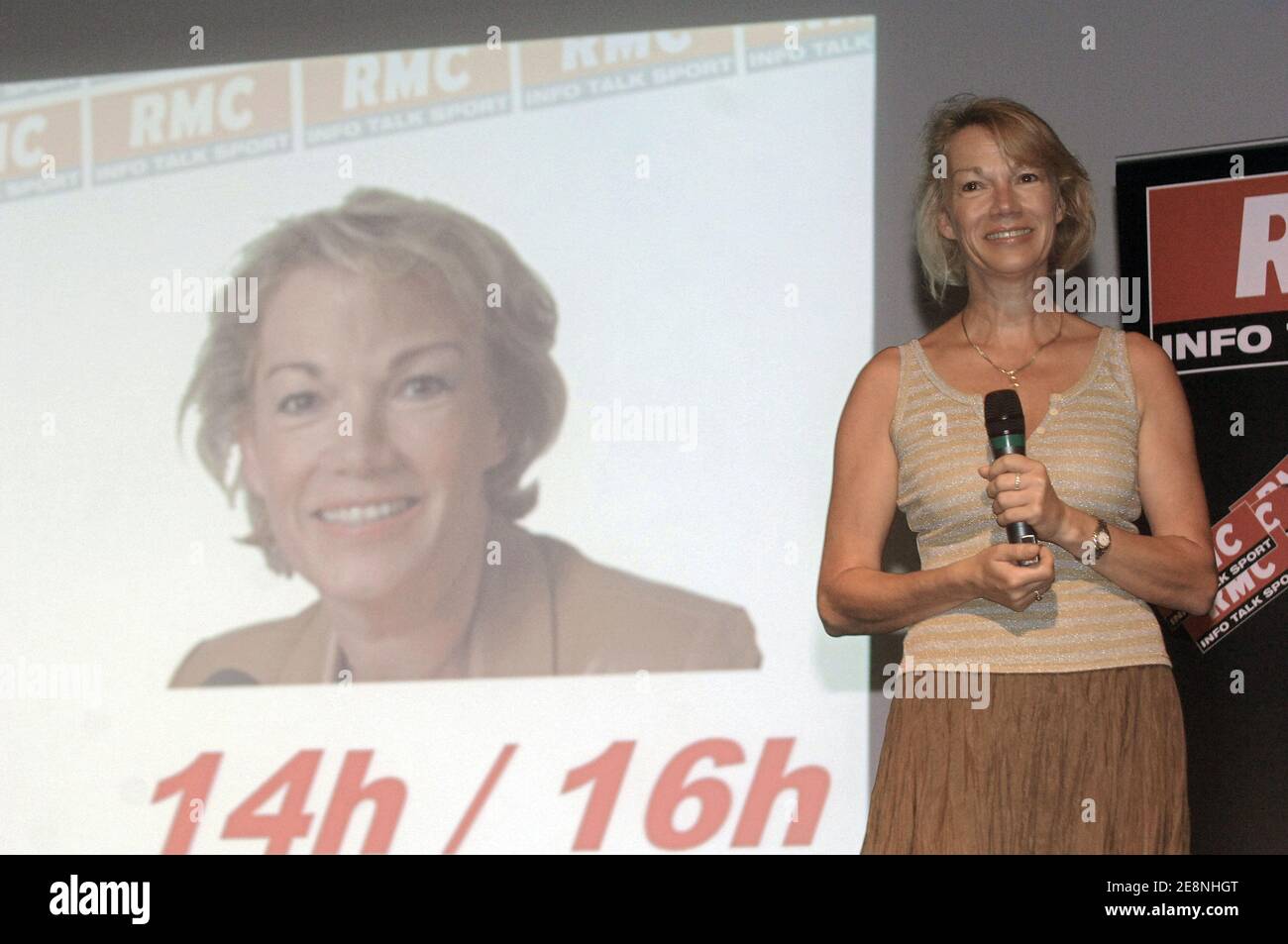 Radio presenter Brigitte Lahaie attends the annual press conference of  French Radio RMC held in Paris, France on August 29, 2007. Photo by  Giancarlo Gorassini/ABACAPRESS.COM Stock Photo - Alamy