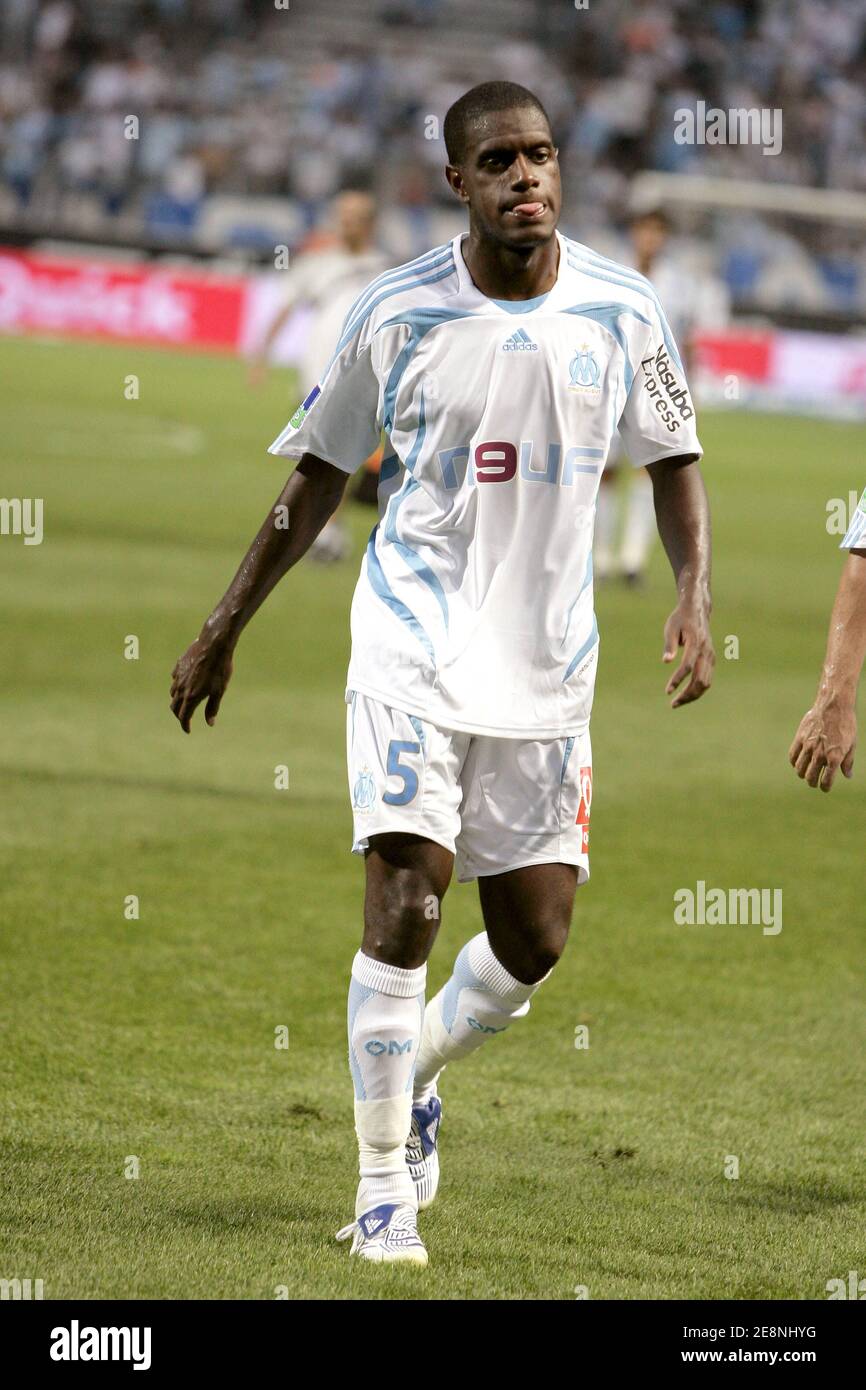 Marseille's Doudou-jacques Faty during the French Premier league, Olympique  Marseille vs Olympique Gymnaste Club de Nice CŽte d'Azur at the Velodrome  stadium in Marseille, France, on August 29, 2007. Nice won 2-0.