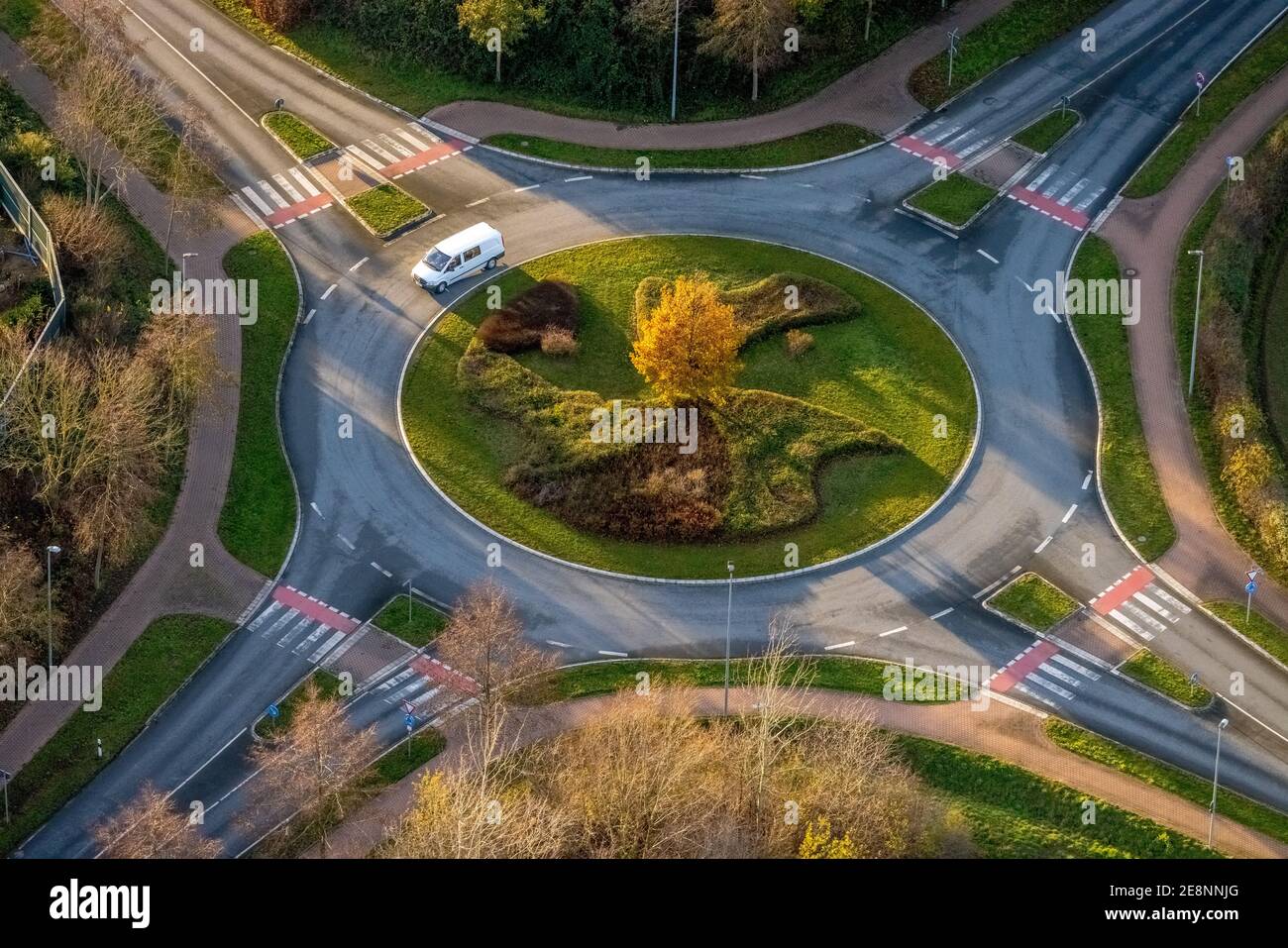 Aerial view, New roundabout Danziger Ring, Oestinghauser Straße, Soest,  Soester Börde, North Rhine-Westphalia, Germany, DE, Europe, roundabout,  rounda Stock Photo - Alamy