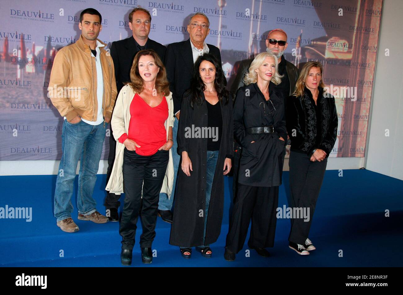 Jury's member (L to R) Nicolas Cazale, Marie-France Pisier, Anouk Grinberg, Odile Barski, Emilie Deleuze, Xavier Beauvois, Andre Techine, Charlelie Couture attend the photocall at International Deauville center during the 33rd American Film Festival in Deauville, Normandy, France, on September 3, 2007. Photo by Denis Guignebourg/ABACAPRESS.COM Stock Photo