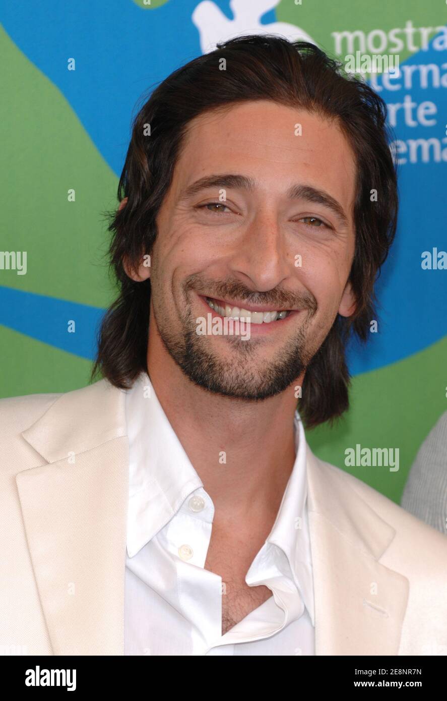 Cast member Adrien Brody poses for pictures during the photocall for 'The Darjeeling  Limited' at the 64th annual Venice Film Festival, in Venice, Italy, on  September 3, 2007. Photo by Nicolas Khayat/ABACAPRESS.COM
