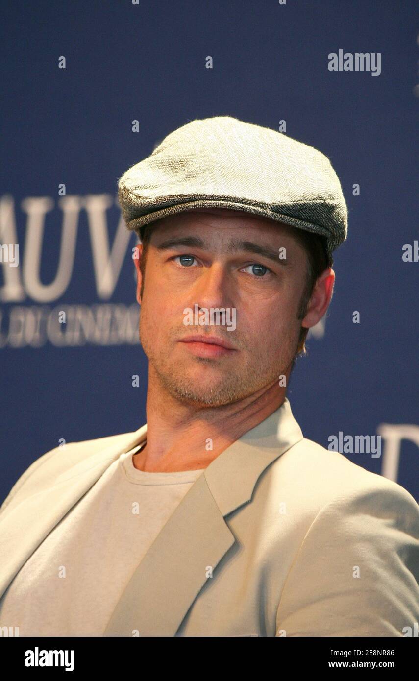 US actor Brad Pitt attends a press conference for the film 'The  Assassination Of Jesse James' at the Deauville International Center during  the 33rd American Film Festival in Deauville, Normandy, France, on