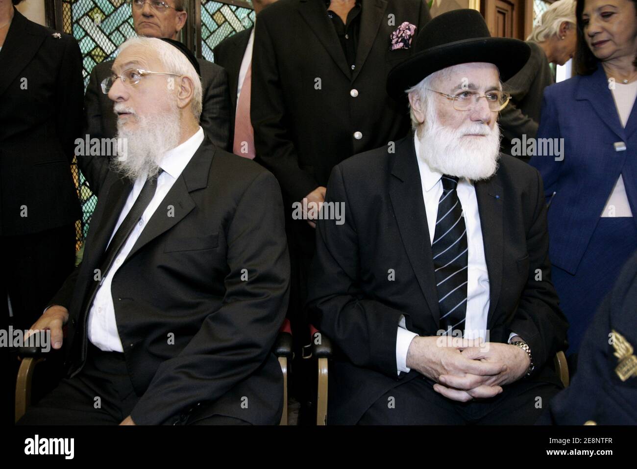 Messas Rabbi Rabbi of Paris, David Messas and chief rabbi of France, Joseph Sitruk ...