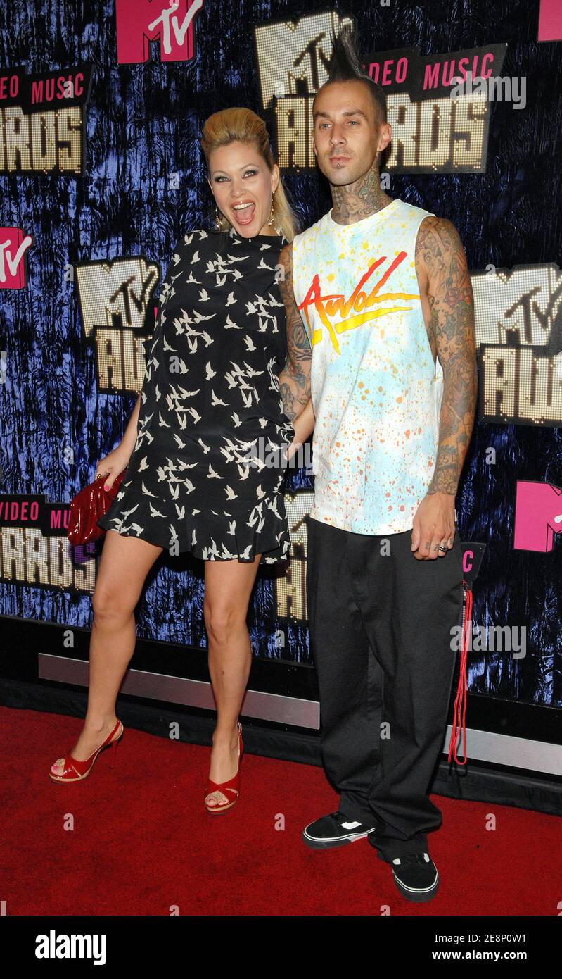 Shanna Moakler and musician Travis Barker attend the 2007 MTV Video Music Awards held at the Palms Casino Resort in Las Vegas, NV, USA on September 9, 2007. Photo by Lionel Hahn/ABACAPRESS.COM Stock Photo