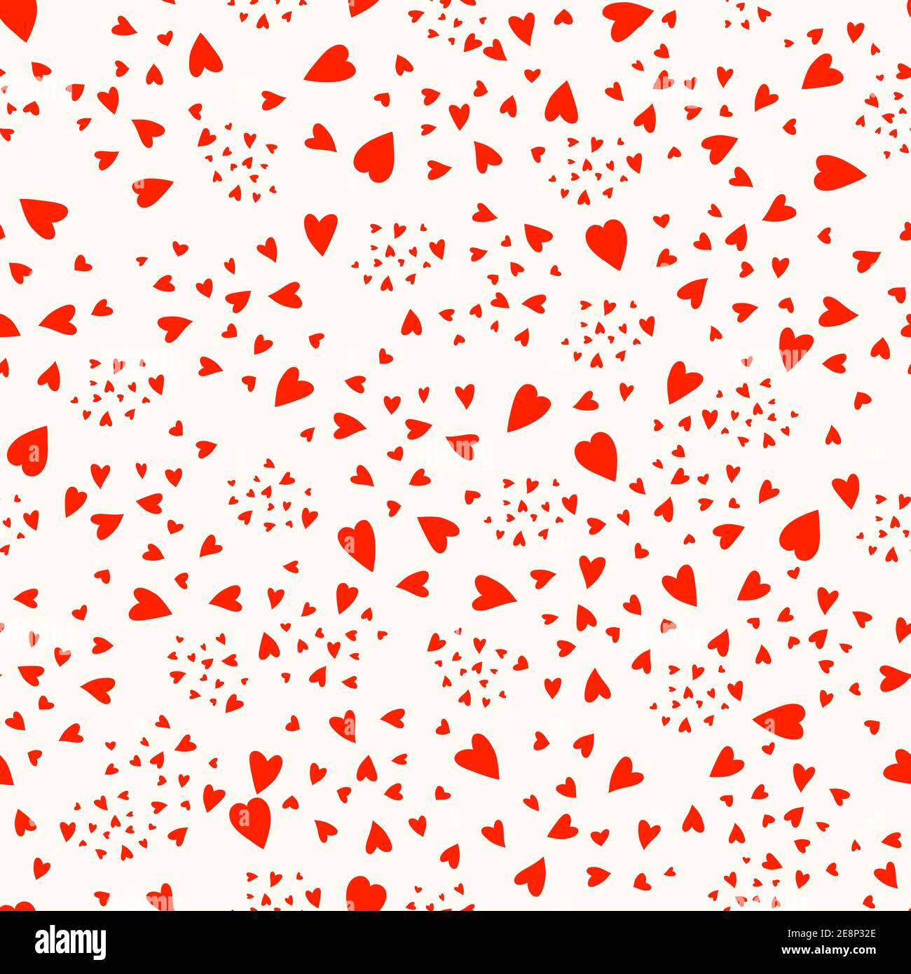Background with red confetti hearts for valentine time. Seamless