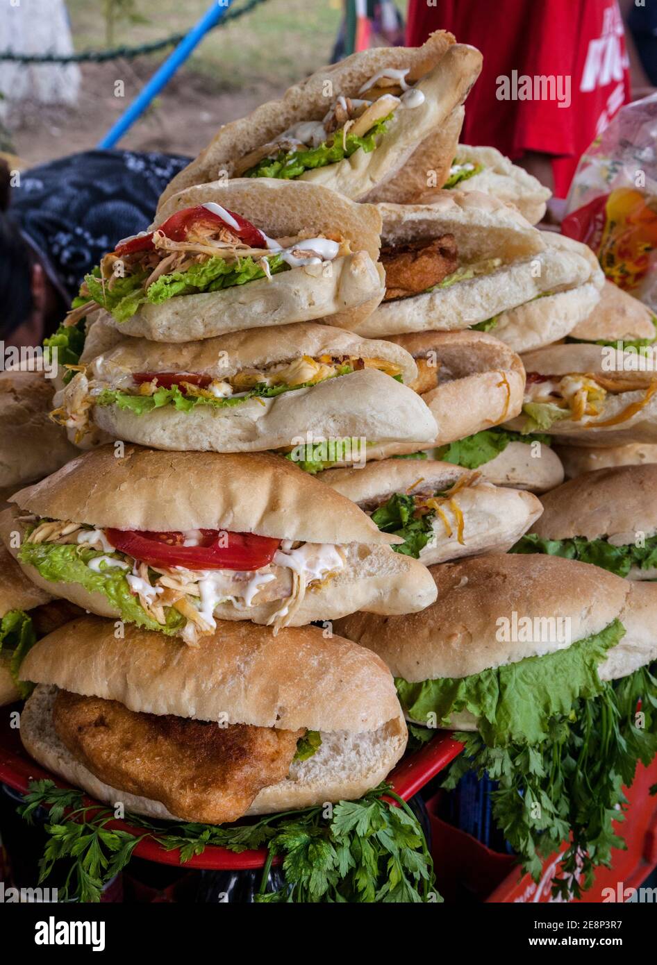 Antigua, Guatemala. Sandwiches at Street Food Stand Stock Photo Alamy