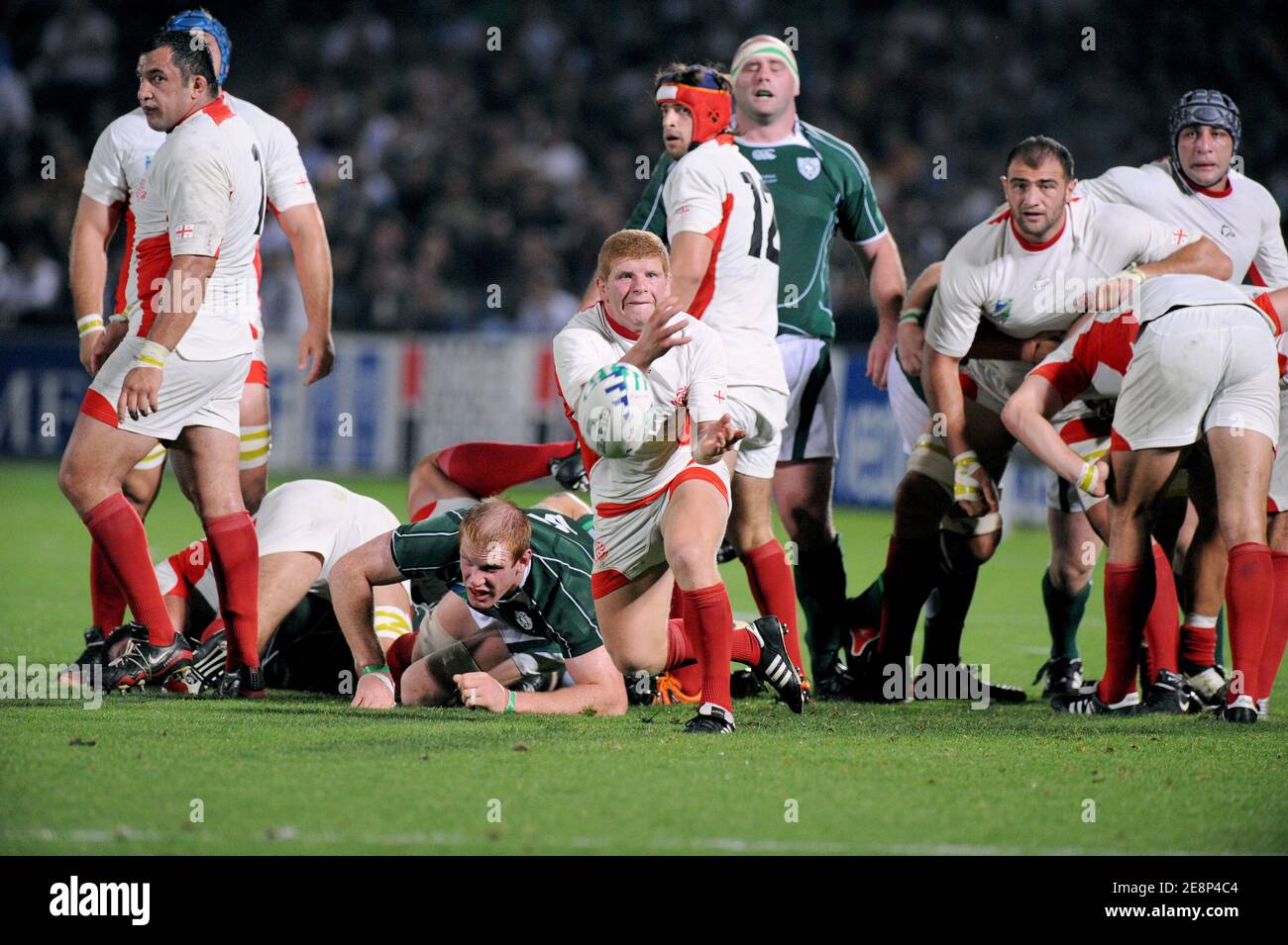 Georgia's Giorgi Chkhaidze during the IRB Rugby World Cup 2007, Pool D, Ireland vs Georgia at the Chaban Delmas Stadium in Bordeaux, France on September 15, 2007. Photo by Nicolas Gouhier/Cameleon/ABACAPRESS.COM Stock Photo