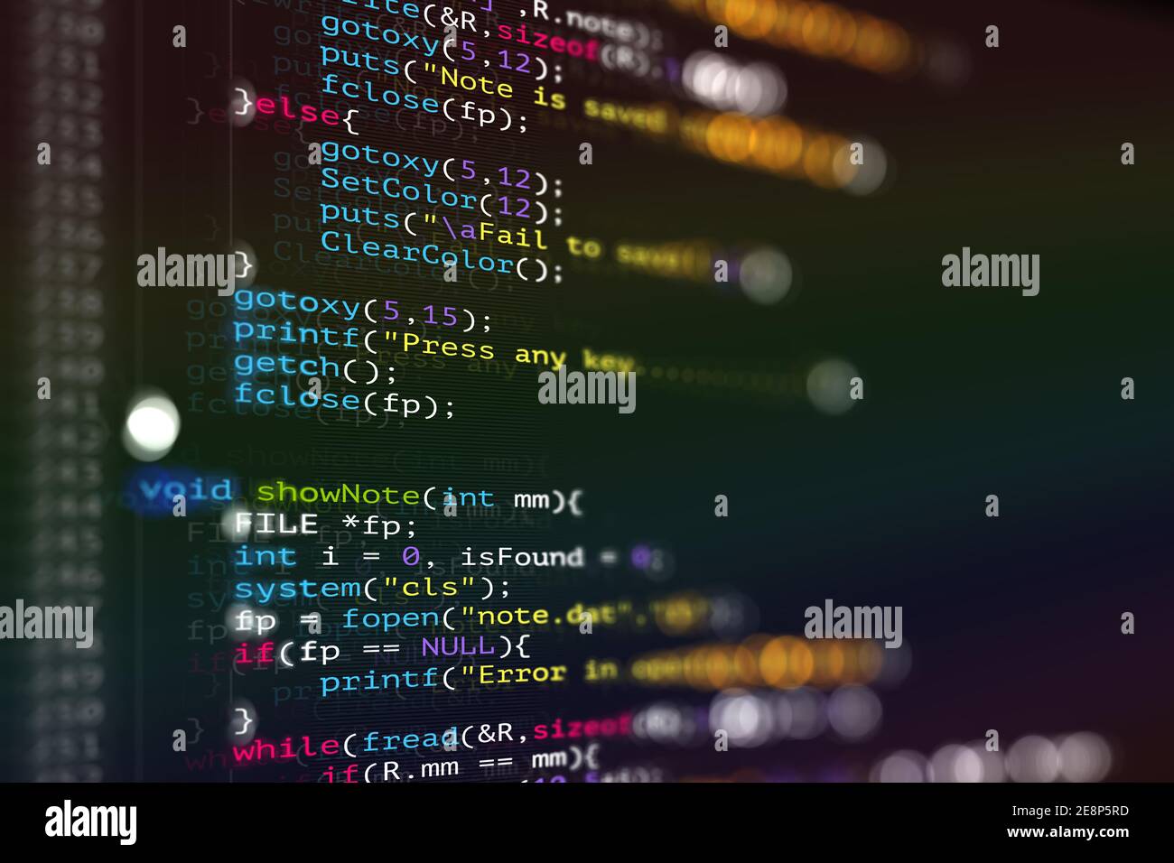 Abstract Modern tech of Programming code screen developer. C Programming  Language of Computer script and Technology background of software Stock  Photo - Alamy