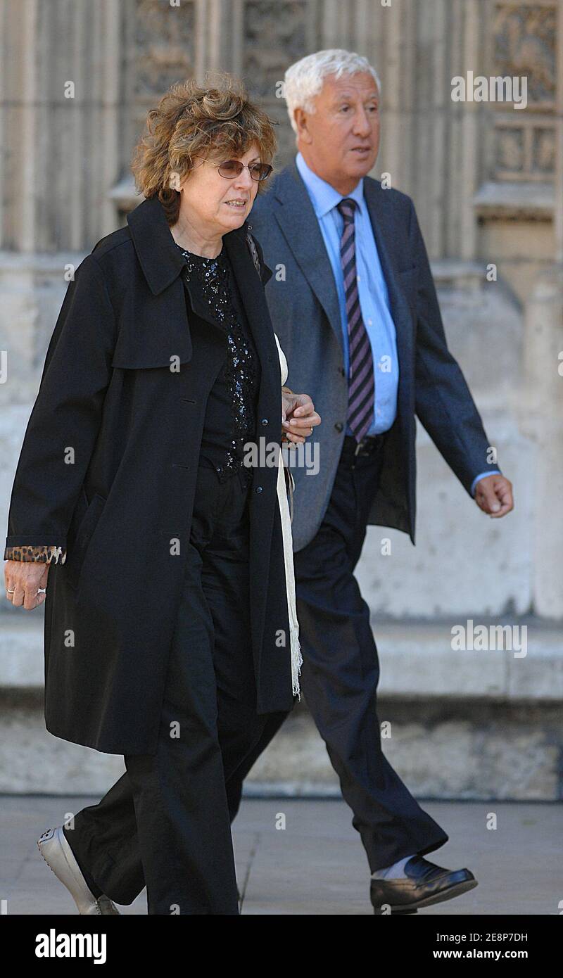Former TV anchor Stephane Collaro and guest arrive to the funeral mass of TV anchor Jacques Martin held at the Saint-Jean Cathedral in Lyon, France on September 20, 2007. Photo by Bernard-Dargent-Khayat-Nebinger/ABACAPRESS.COM Stock Photo
