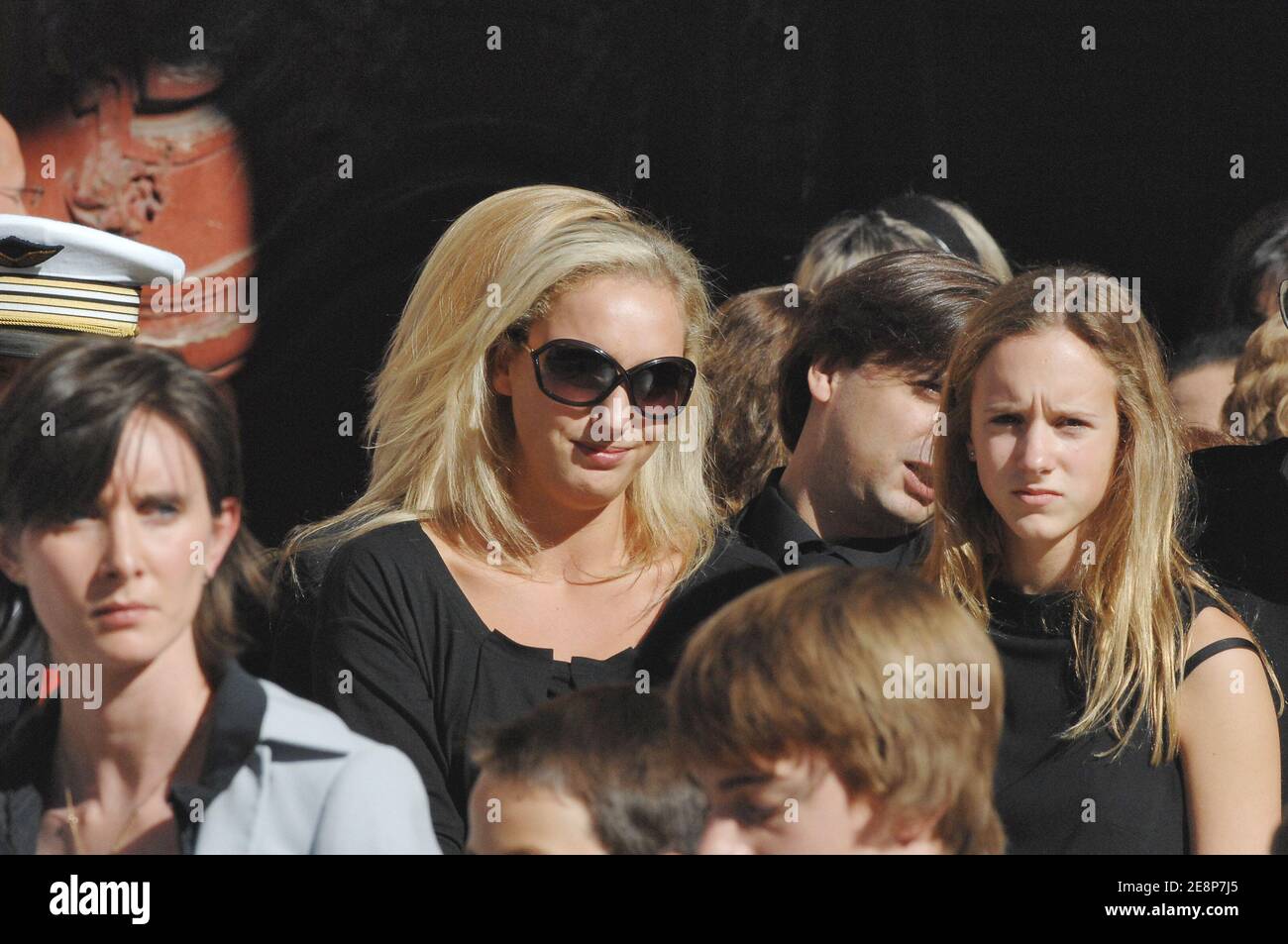 The children, Judith, Frederic and Juliette Martin leave Saint-Jean Cathedral, after the funeral mass of TV anchor Jacques Martin, in Lyon, France on September 20, 2007. Photo by Bernard-Dargent-Khayat-Nebinger/ABACAPRESS.COM Stock Photo