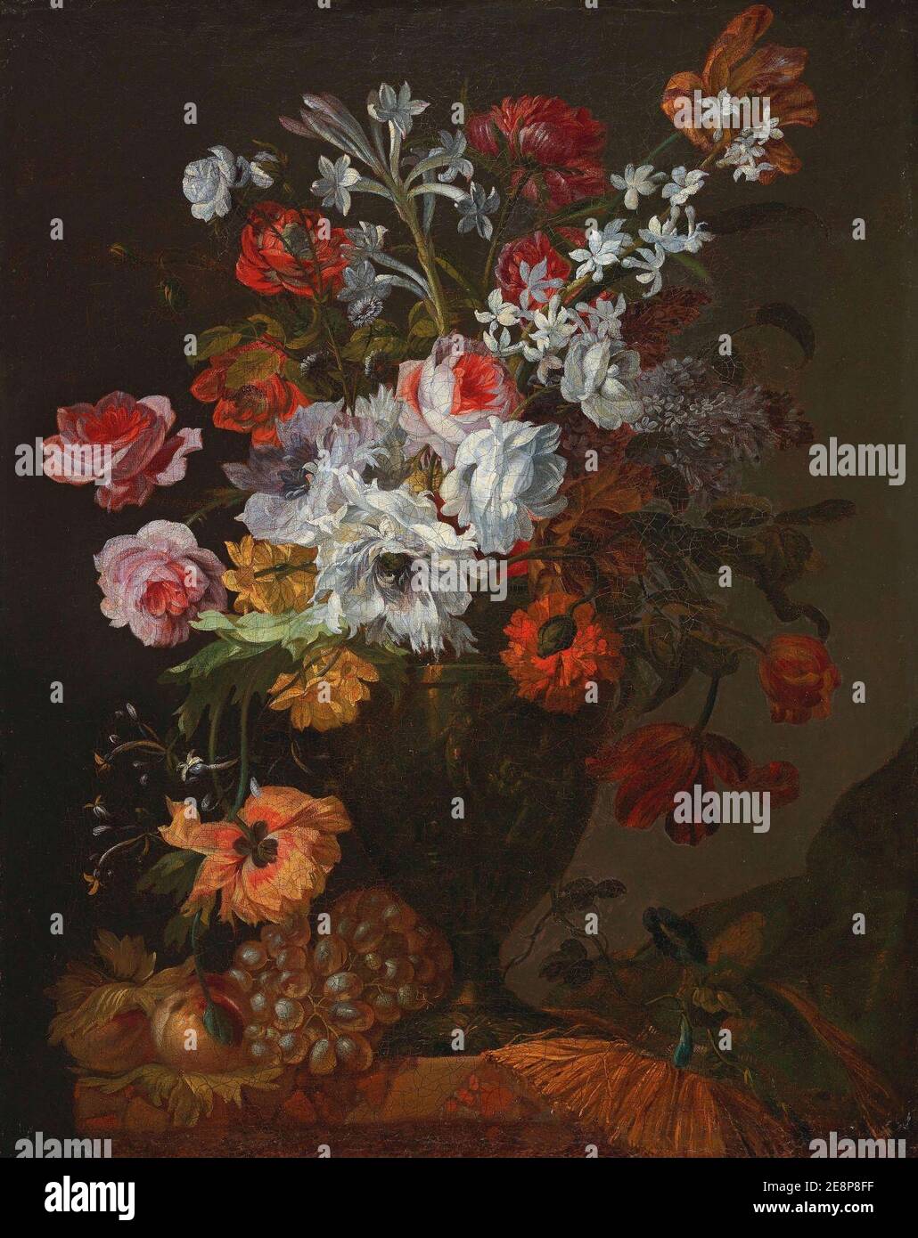 JeanBaptiste Morel Still life of flowers with roses, narcissuses and