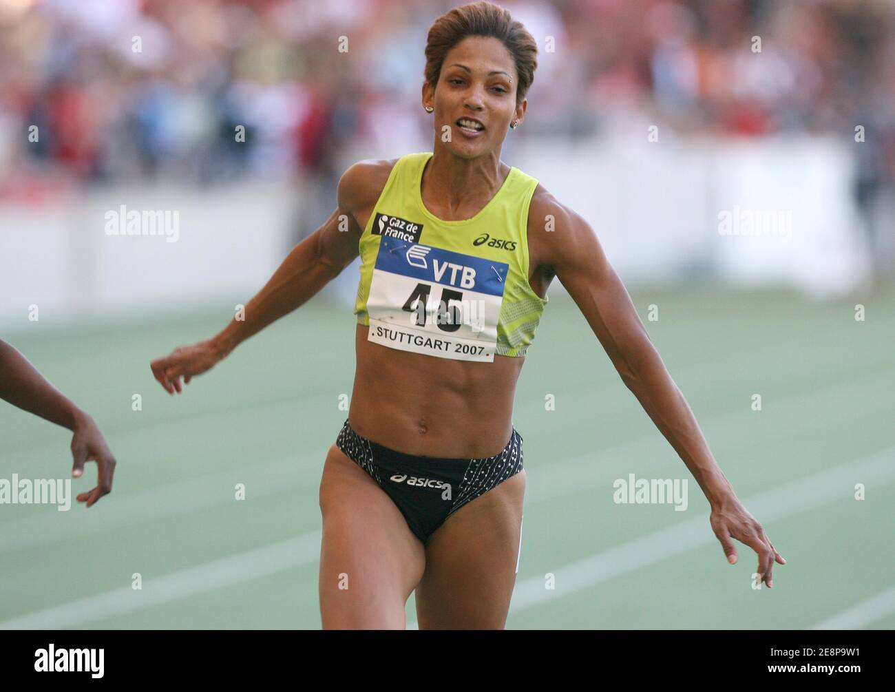 France's Christine Arron competes in the women's 100 meters at the IAAF 5th World Athletics Final 2007 in Stuttgart, Germany on September 22, 2007. Photo by Gladys Chai von der Laage/Cameleon/ABACAPRESS.COM Stock Photo