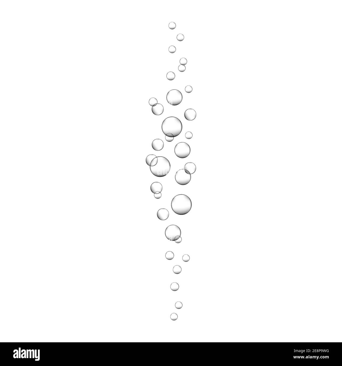 Air bubbles rising up underwater. Fizzy drink, carbonated sparkling