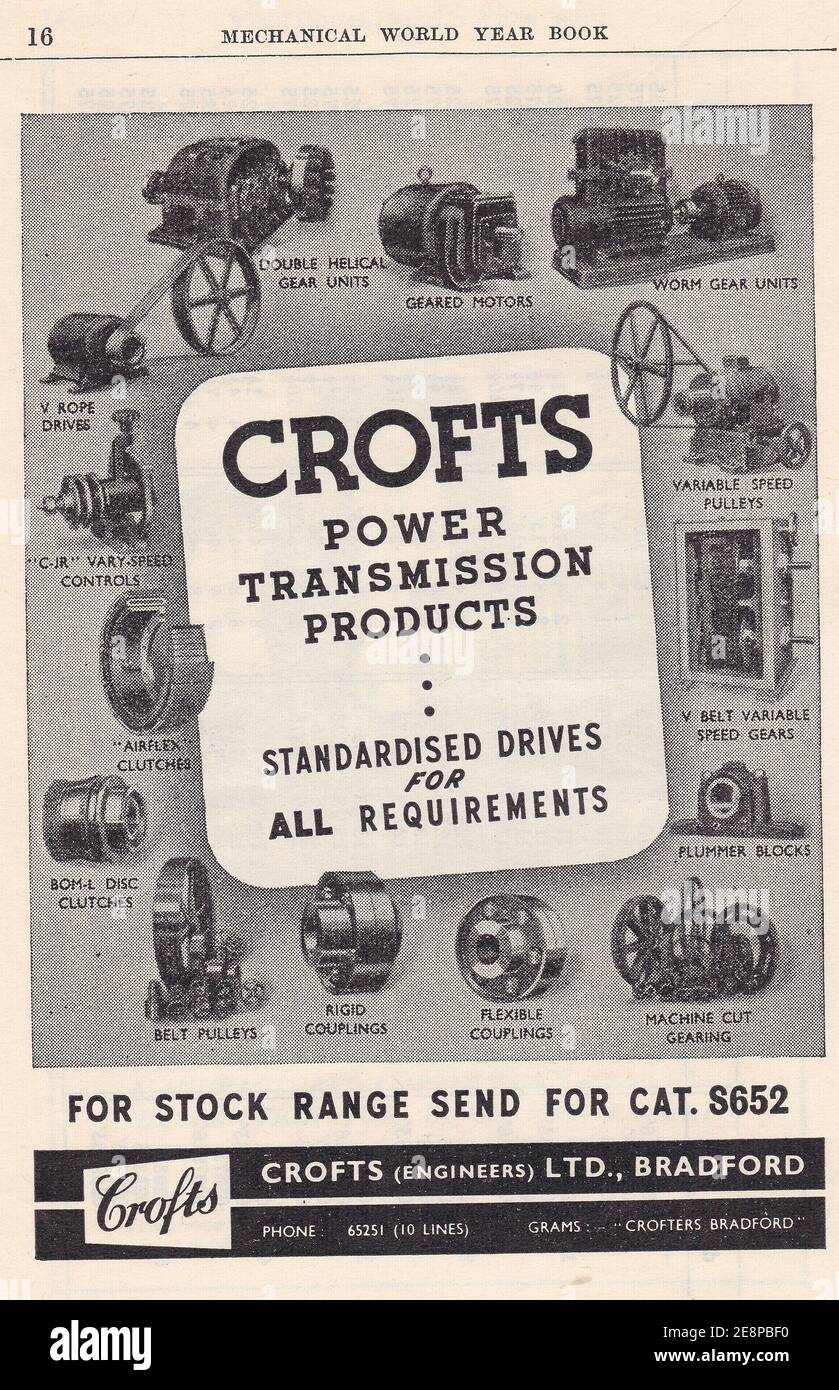 Vintage advert for Crofts (Engineers) Ltd. Stock Photo
