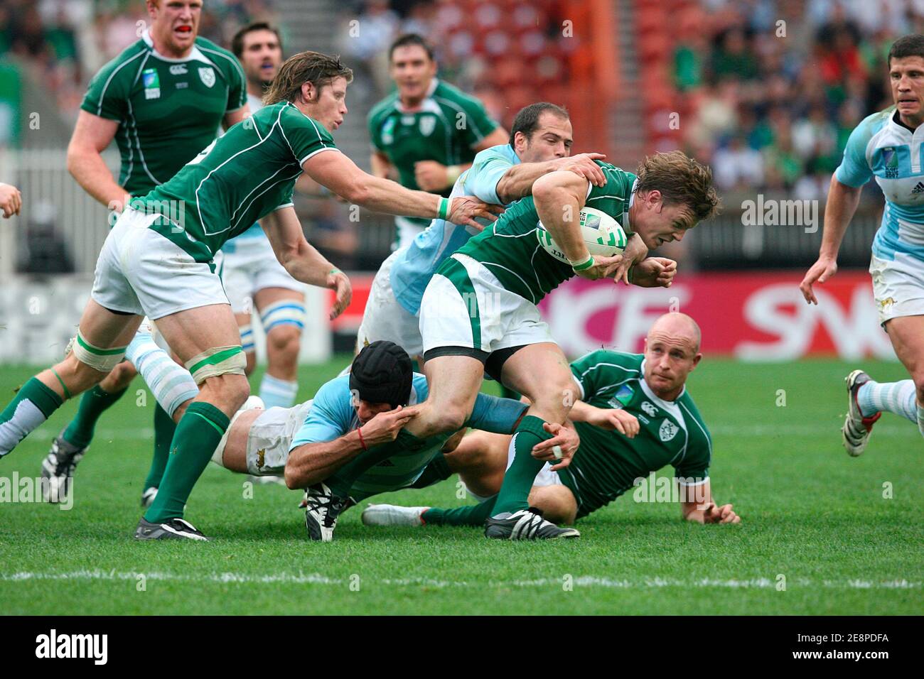 Ireland's Brian O'Driscoll during the IRB Rugby World Cup 2007, Pool D, Ireland  vs Argentina at the Parxc des Princes in Paris, France on September 30,  2007. Argentina won 30-15. Photo by