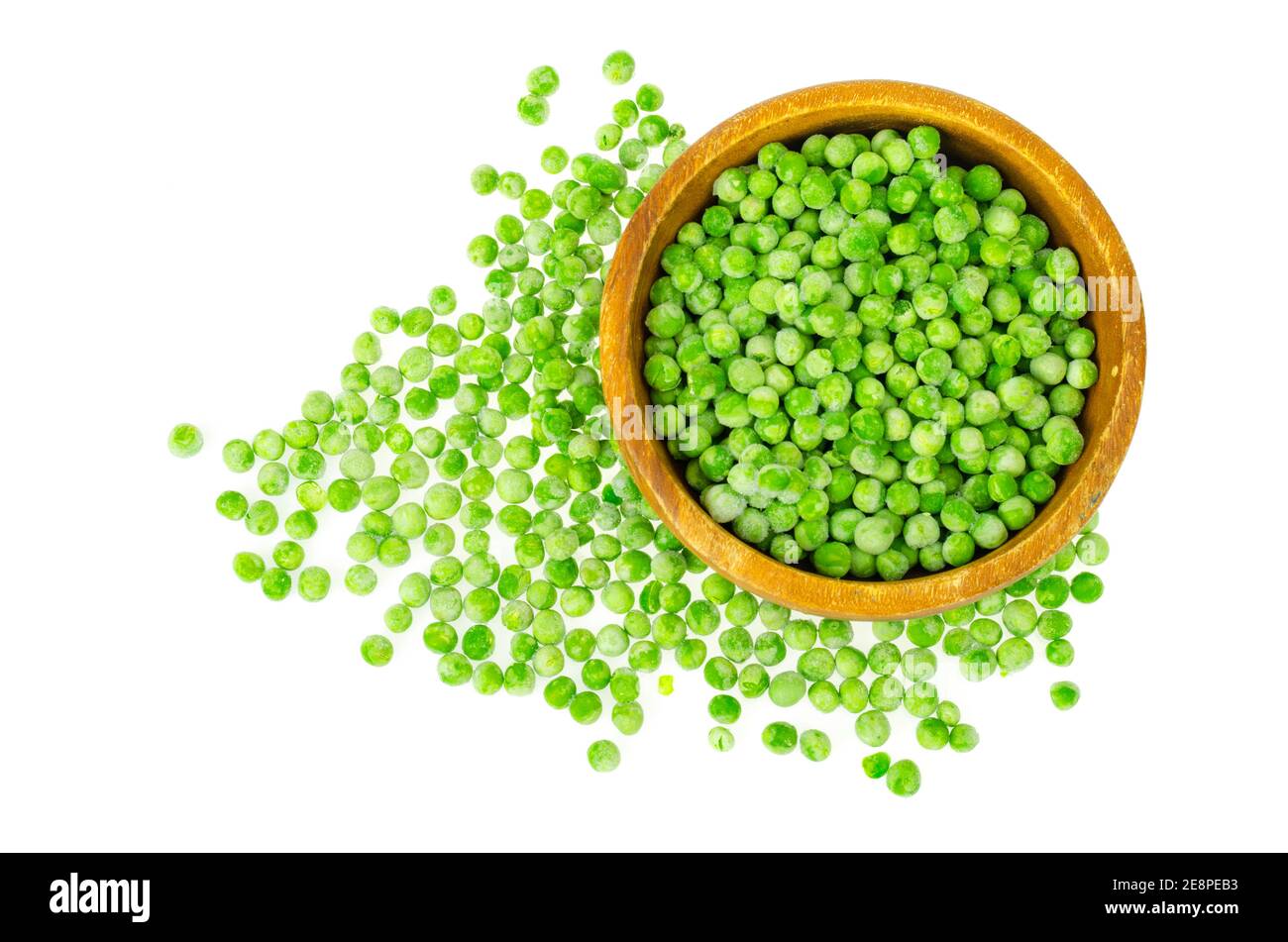Preservation of vitamins. Frozen green peas. Organic vegetables Stock