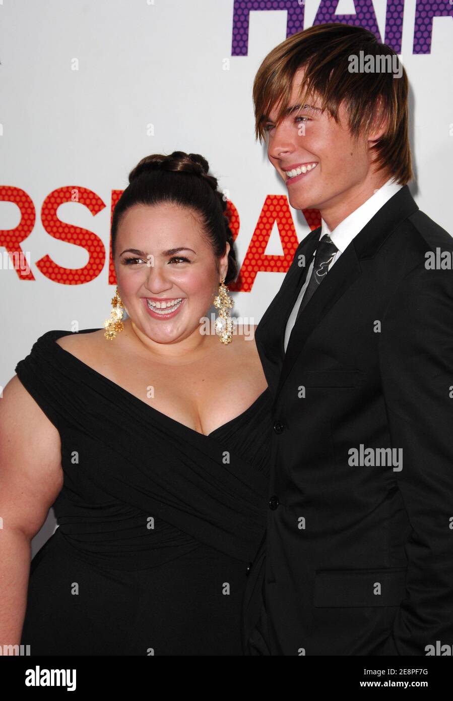 Actors Nikki Blonsky and Zac Efron attend the premiere of "Hairspray" held at the Ziegfeld