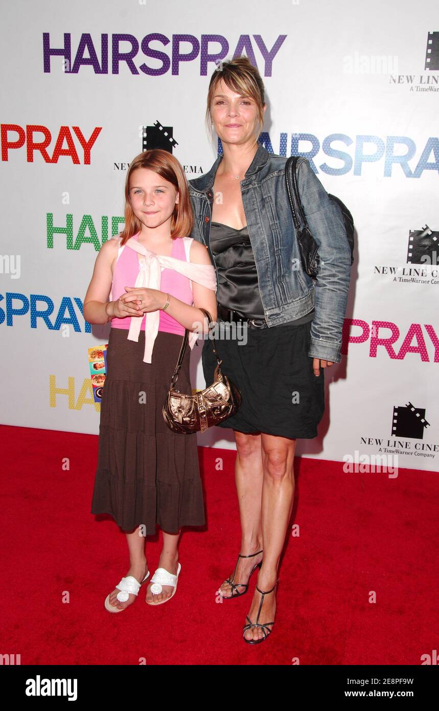 Actress Kathryn Erbe and daughter attend the premiere of "Hairspray" held at the Ziegfeld Theater on Monday, July 16, 2007 in New York City, USA. Photo by Gregorio Binuya/ABACAUSA.COM (Pictured: Kathryn Erbe) Stock Photo