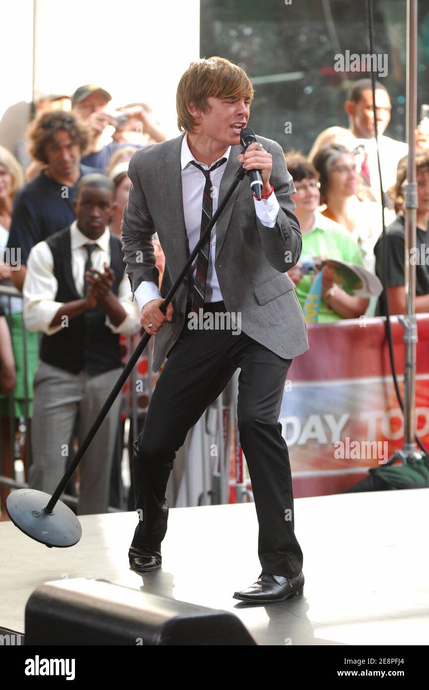 Actor Zac Efron from the cast of Hairspray performs live on NBC's